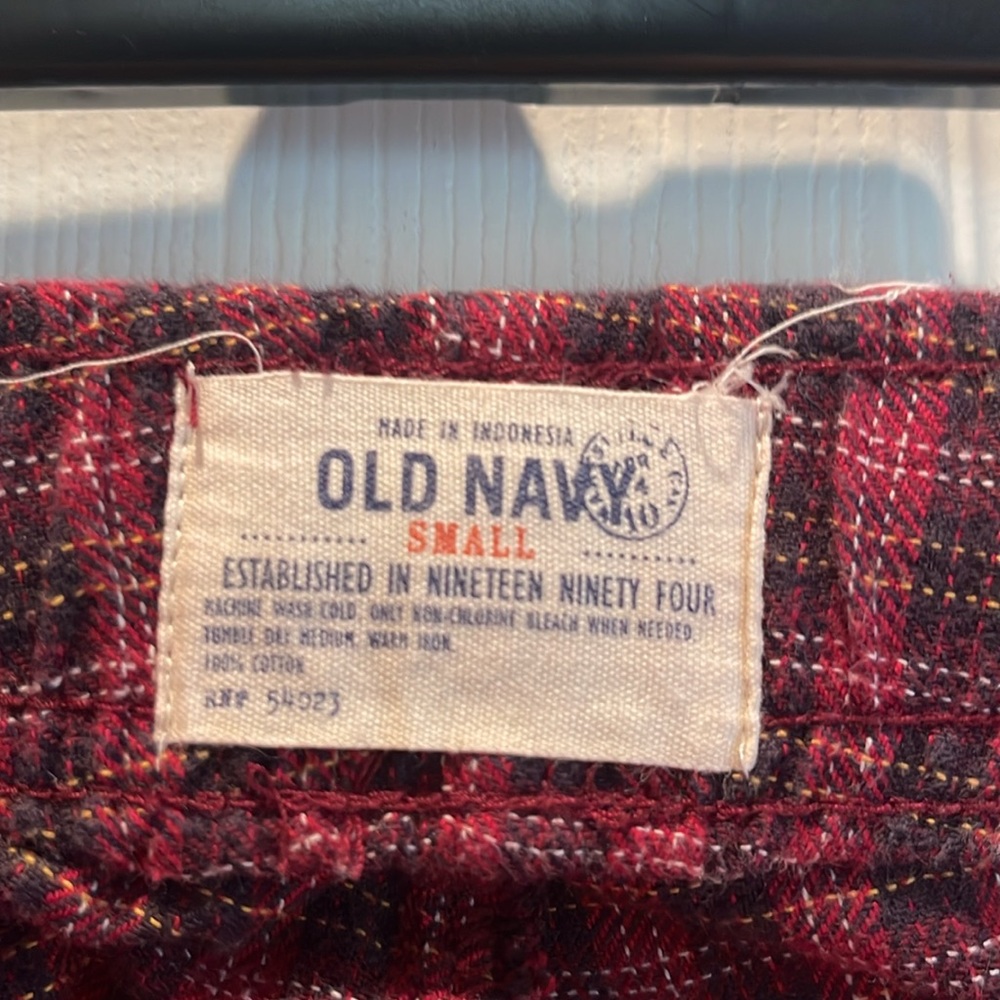 Old Navy Red Plaid Pajama Pants - Picture 2 of 8